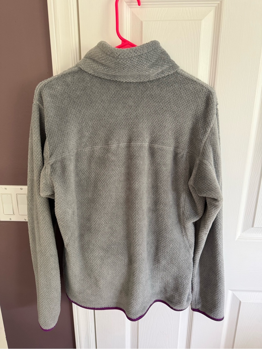 Patagonia Gray Fleece Pullover with Purple Accents - Picture 2 of 3